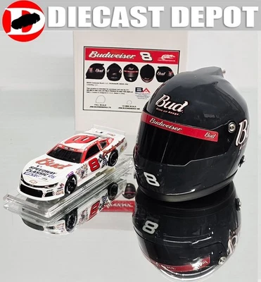 DALE EARNHARDT JR 2025 MLB BUDWEISER CAR & 1/4 SCALE MICRO REPLICA HELMET COMBO - Picture 1 of 16