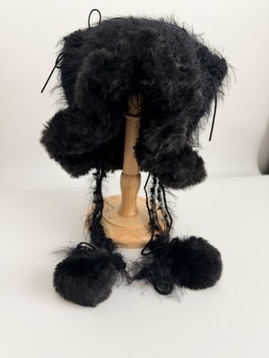 Handmade Crochet Cat Ear Shaped Fluffy Hat
