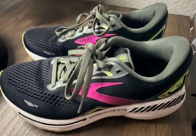 Brooks Women's Adrenaline GTS 23 Running Shoes in Black/Pink/Sharp Green