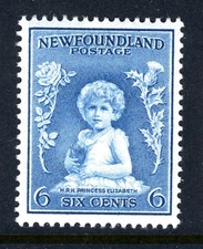 NEWFOUNDLAND Scott 192 - NH - 6¢ Dull Blue Princess Elizabeth (.022)