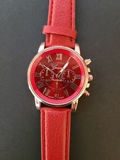 Geneva Women's Red And Rose Gold Watch With 8 3/4 Inch Band