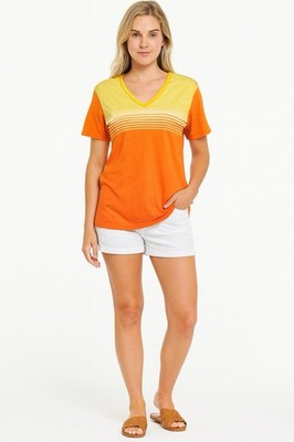 Erika 2 & Company Plus Sz 2x Top Sunshine 18/20 Tropical Beach Orange Yellow