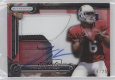 2014 Strata Clear Cut Rookie Relics Ruby 14/25 Logan Thomas Patch Auto 00em