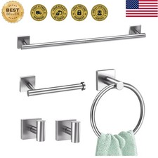 5 Pieces Brushed Nickel Towel Bar Set,Towel Racks for Bathroom Stainless Stee...
