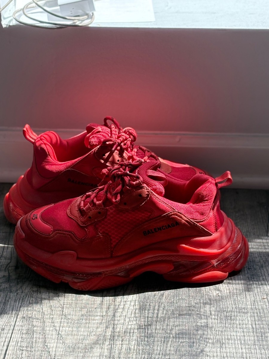 Clearance Balenciaga Clear Sole All Red Balenciaga Triple S