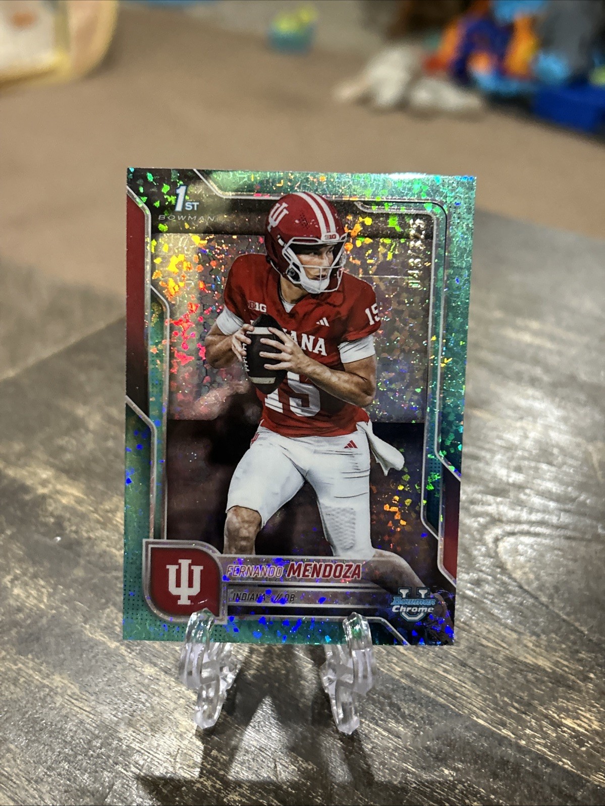 2025 Bowman U Chrome Fernando Mendoza Aqua Mini-Diamond Refractor /325 #109