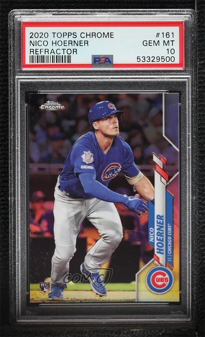 2020 Topps Chrome Refractor Nico Hoerner #161 PSA 10 GEM MT 07m7