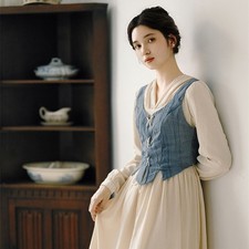 Women Renaissance Lace Up Corset Tops Pirate Vest Medieval Women Bodice Vests