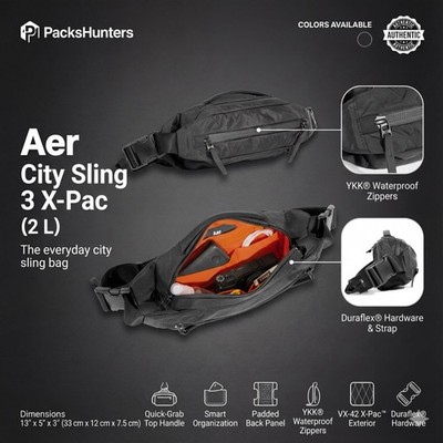 Aer City Sling 3 X-Pac Crossbody Bag 2L Waterproof EDC Waist Pack Travel | BN