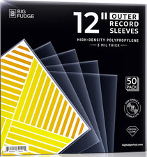 12" Vinyl Record Sleeves - Outer Sleeves 50 Pack -Crystal Clear High-Density Pol