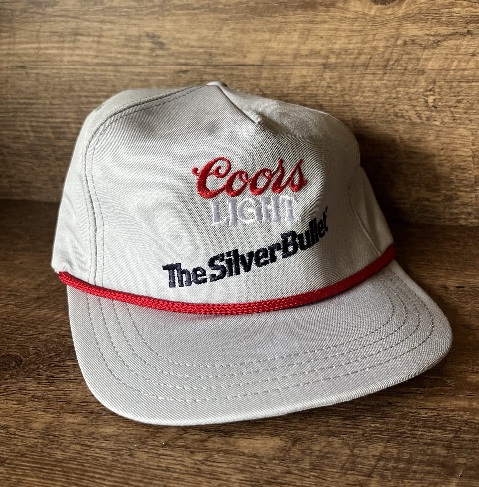 The Silver Bullet COORS LIGHT Gray Baseball Rope Trucker Hat Cap Strapback USA