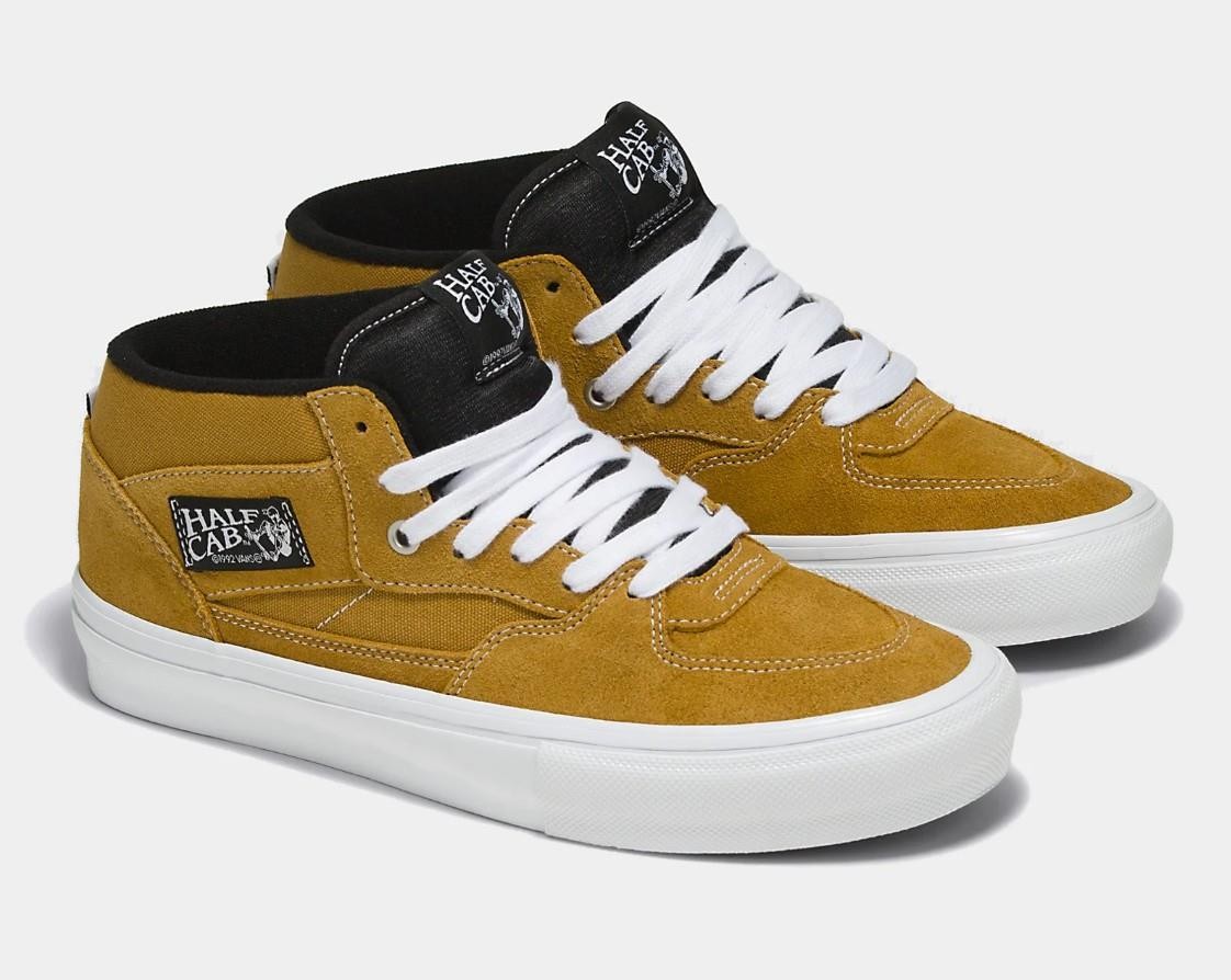 VANS Half Cab Pro Mustard Yellow PopCush Durable Suede Canvas