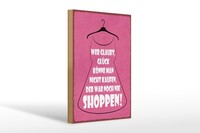 Holzschild Spruch 20X30 Cm GlüCk Nicht Kaufen Shoppen Kleid Deko Schild