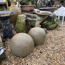 Pair of Large vintage composition Stone Balls 300mm x 300mm finials
