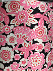 Black Pink White Cotton Drapery Upholstery Fabric 3 Yards 12” X 44” W