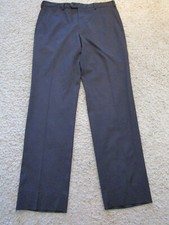 Men's VALENTINO ROMA Slacks Black Straight Leg Tailored Flat Front Size 34 x 33