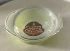 Vintage PYREX w/ORIGINAL LABEL LIME GREEN COVERED MINI CASSEROLE 8oz, NEVER USED