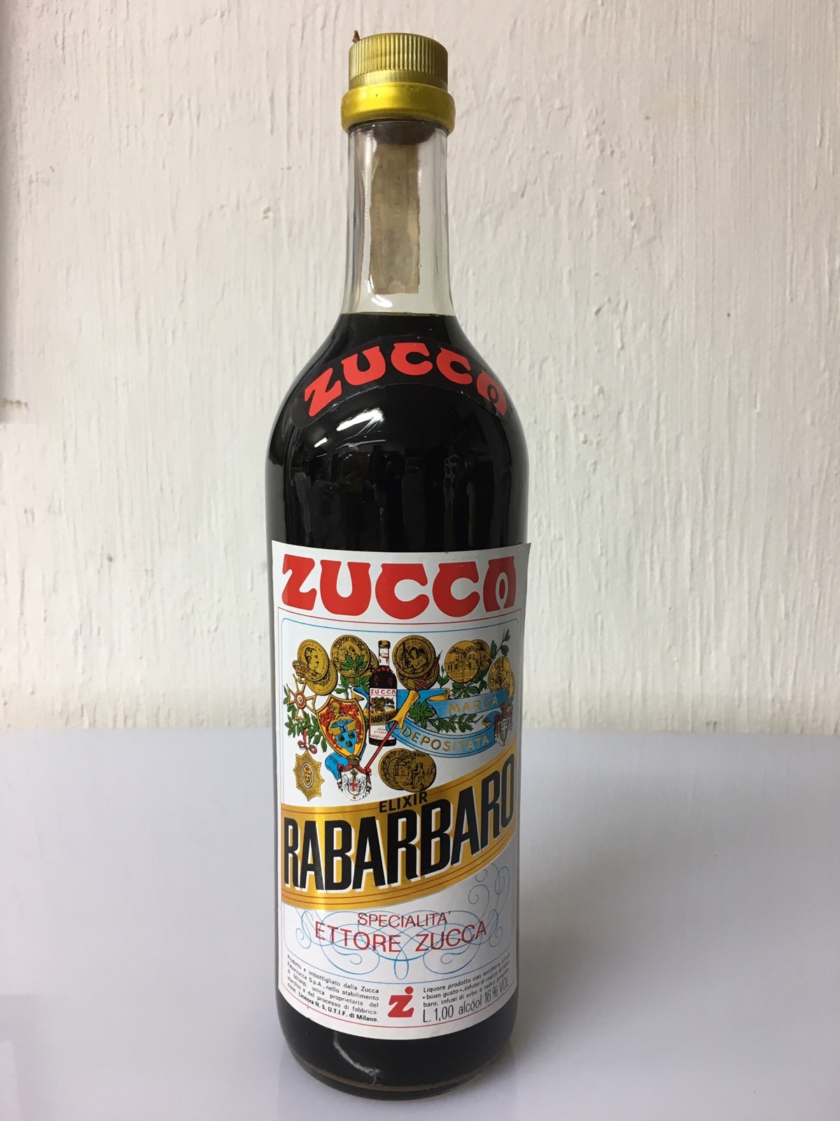 Zucca Elixir Rabarbaro Specialità Ettore Zucca 1 Litro 16% Vol Vintage - Immagine 2