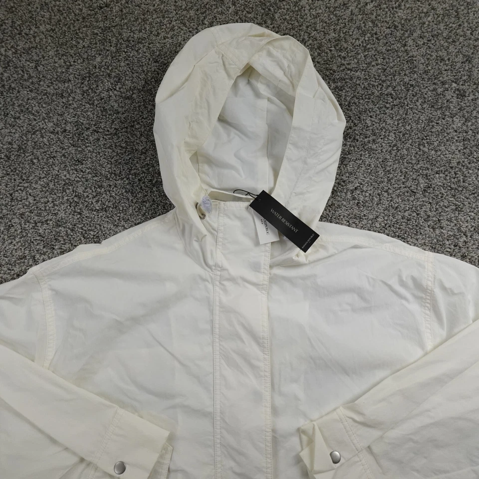NUEVA Chaqueta Banana Republic Mujer M Blanca Resistente al Agua Cortavientos Abrigo de Lluvia Foto 4 de 4