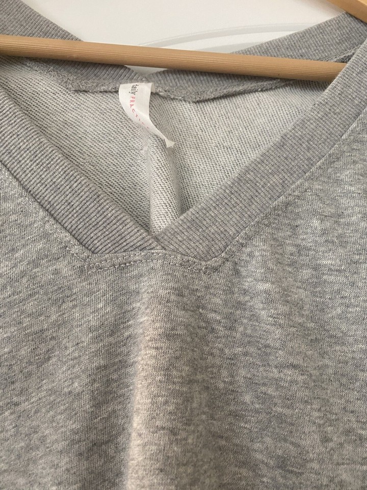 New Anthropologie Daily Practice Moss Puff Sleeve Top Gray Green Sz