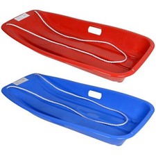 Large Plastic Sledge Rope Kids Toboggan Sled Sleigh Winter Snow Board Luge