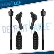 6pc Front Inner Outer Tie Rod w/Steering Boots for 2004-2008 Ford F-150 Mark LT