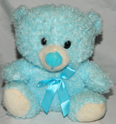 Qingdao Future Toys Small Blue Teddy Bear 7'' Sitting SOFT Plush Stuffed Toy