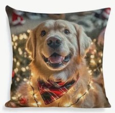 Golden Retriever Holiday Double Sided Christmas Throw Pillow Cover Home Decor