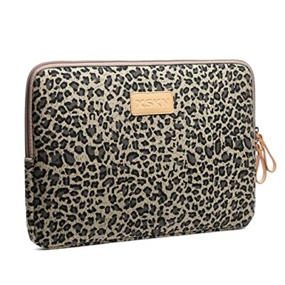 XSKN Canvas Fabric Stylish Leopard's Spots Print Style 7-15 Inch Laptop Sleeve 