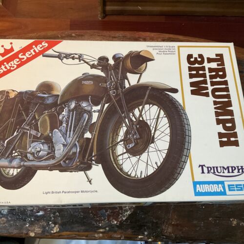 Vintage Aurora ESCI Triumph 3HW Motorcycle Prestige Series Model Kit Scale 1/9 - Picture 1 of 4