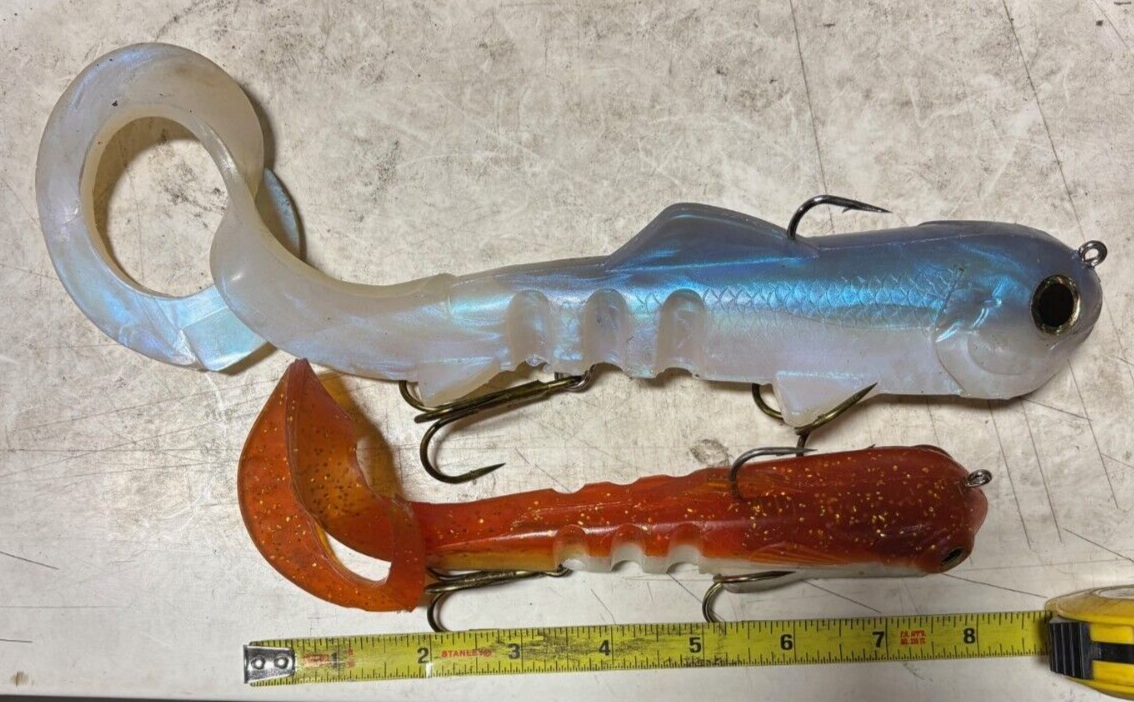 2 ct medussa, bulldawg, swimbait style soft plastic swimbaits lures Muskie baits