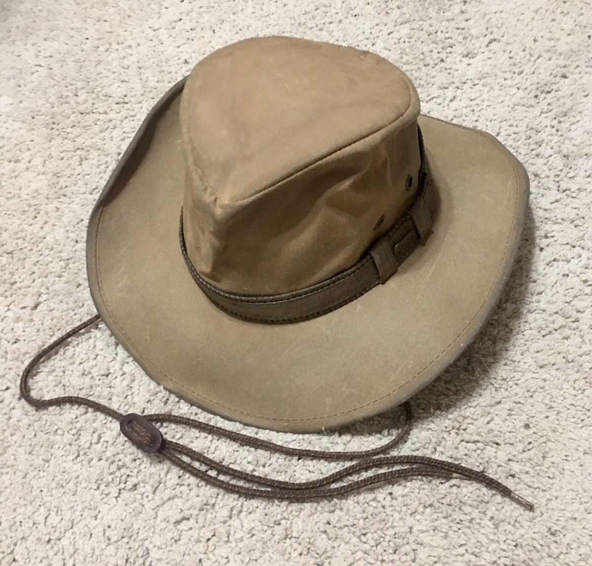 Vtg. Authentic Ausie Style Bush Outback Hat Brown Distressed  display picture 1