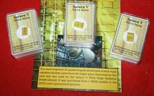 A Piece of History medium display - NASA Apollo Saturn V rocket gold mylar