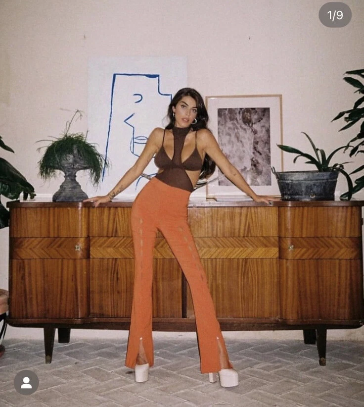 Orange store pants zara