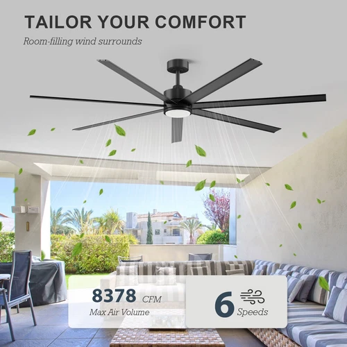 72in Large Industrial Ceiling Fan with Light Quiet DC Fan 7 Aluminum Blades