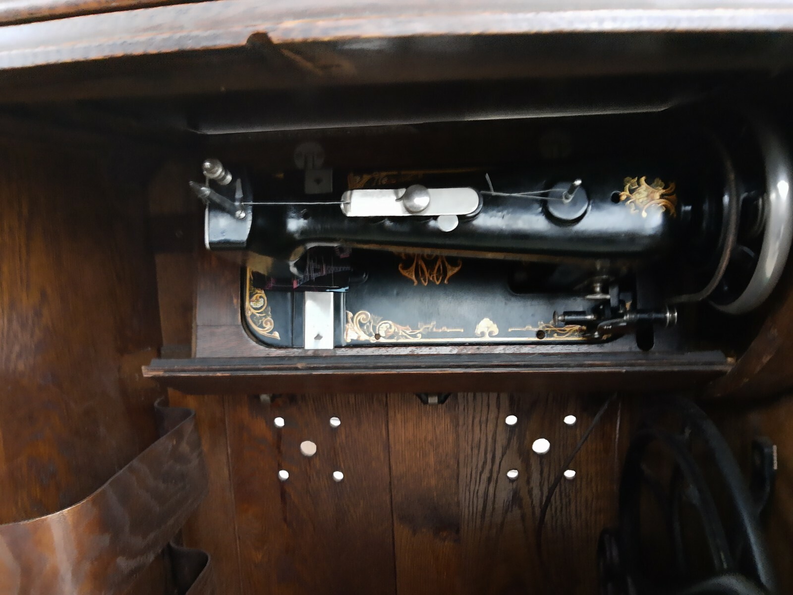 Beautiful Antique Brunswick Parlor model Treadle Sewing Machine early