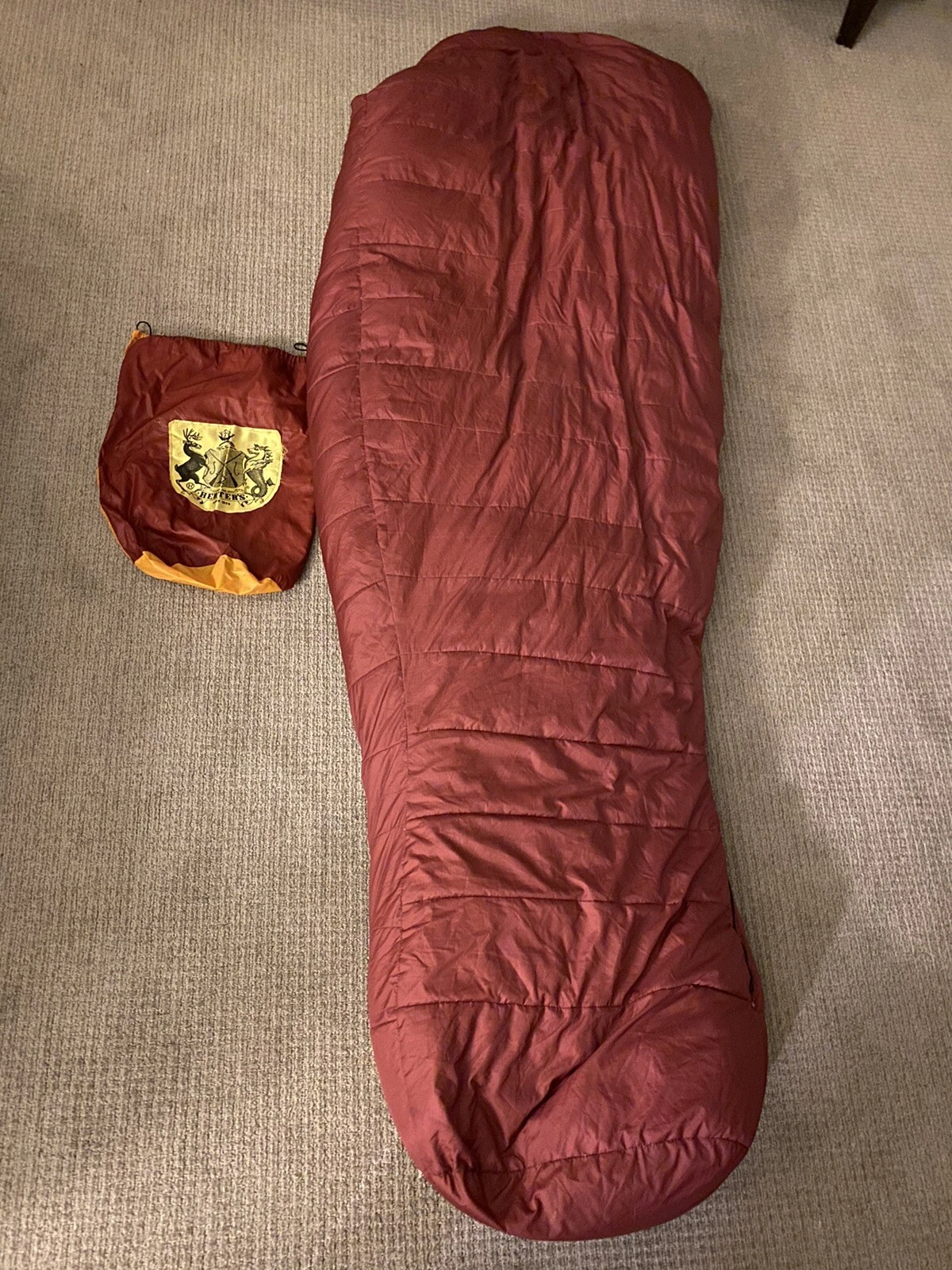 Vintage Herter’s Down Mummy Sleeping Bag W/ Storage Sack