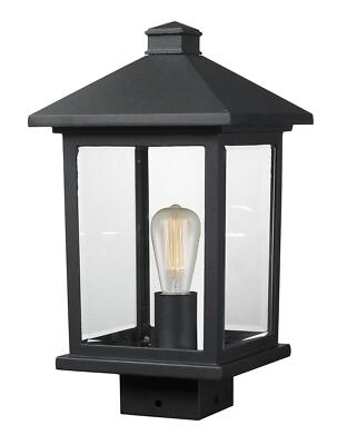 Z-Lite 531PHMS-BK 1 Post Mount Light, Black