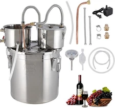 13GAL Double Chilled Alcohol Still Home Distillation Kit Copper Tubing
