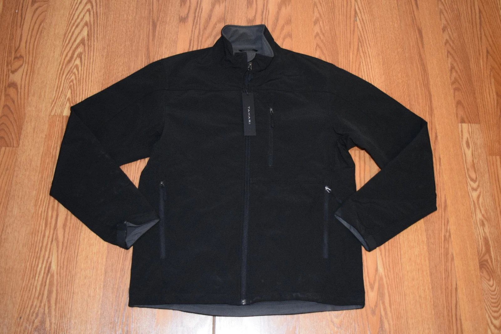 NWT Mens TAHARI Black Softshell Jacket Coat Size M Medium
