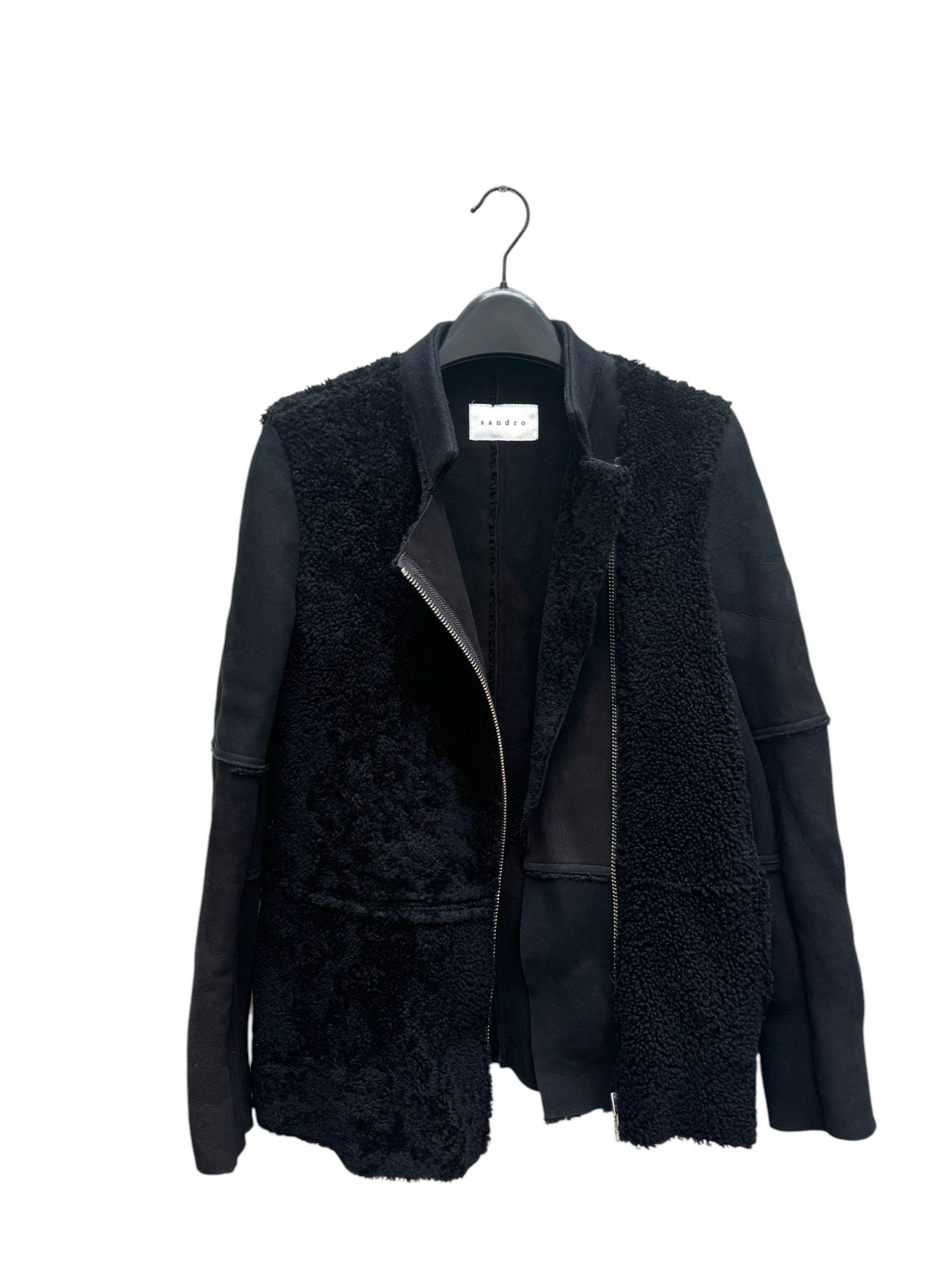 Sandro Sample Black Shearling (Leather) Jacket Si… - image 3