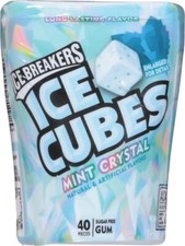 Ice Breakers Ice Cubes Mint Crystal Sugar Free Chewing Gum, 3.24 oz, Bottle, ...