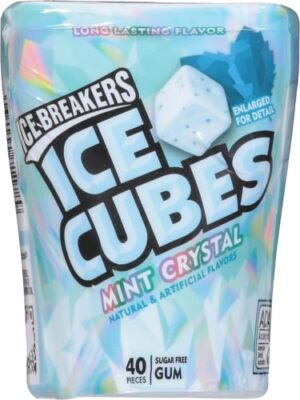 Ice Breakers Ice Cubes Mint Crystal Sugar Free Chewing Gum, 3.24