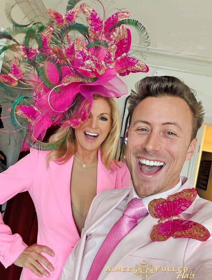 Aimee Fuller Kentucky Derby Hat Butterfly Giant Fascinator Red Blue ...