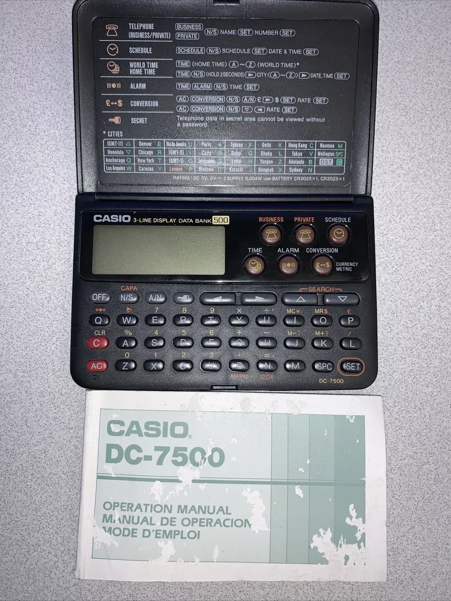 Casio Data Bank DC 7500 Calculator Personal Information Organizer Scheduler
