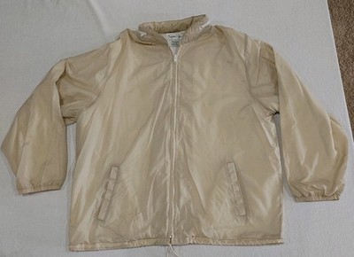 Vintage Amanda Scott Women's Jacket Lined Windbreaker Hooded Full Zip Coat Cream