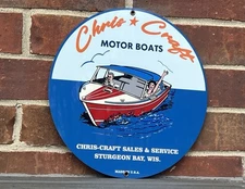 Chris Craft Boat Speedboat   Marine Gasoline metal sign Oil Gas