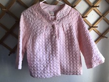 Vtg 50s Barbizon Light Pink Dainty Puff Quilted Bed Jacket Cottage Grannycore L