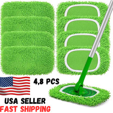 4-8 Pack Reusable Microfiber Mop Pads Dry Wet Refills Fit Swiffer Sweeper