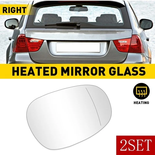 Right Passenger Side Mirror Heated Glass for BMW E82 E90 325i 328i 09-2013 2SET